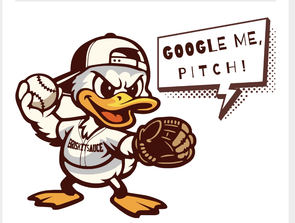 Logo for GOOGLE ME, PITCH!